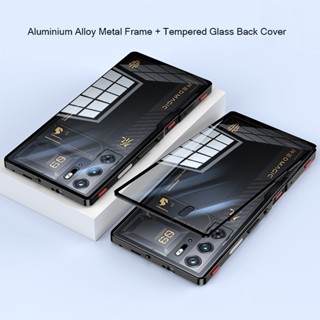 Ốp Điện Thoại Kính Cường Lực Viền Hợp Kim Nhôm Cho zte nubia red magic 9 pro plus pro +