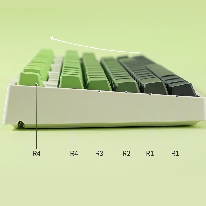 Matcha PBT keycaps  font transmits light OEM profile gradient color keycap