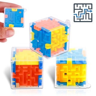Đồ Chơi Khối Mê Cung Xoay Sáu Mặt mini Trong Suốt Giáo Dục Sớm Cho Bé