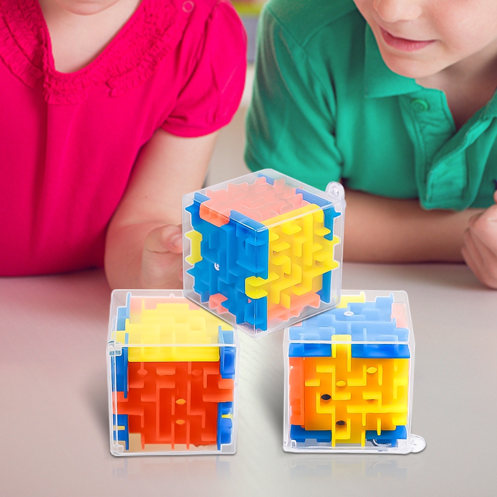Đồ Chơi Khối Mê Cung Xoay Sáu Mặt mini Trong Suốt Giáo Dục Sớm Cho Bé