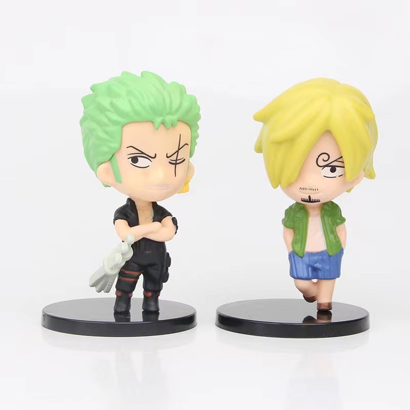 Set 6 Mô Hình Nhân Vật Phim Hoạt Hình one piece 10cm Trang Trí Bàn Làm Việc