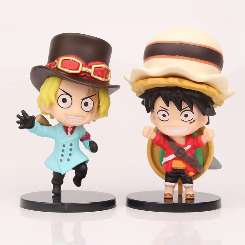 Set 6 Mô Hình Nhân Vật Phim Hoạt Hình one piece 10cm Trang Trí Bàn Làm Việc