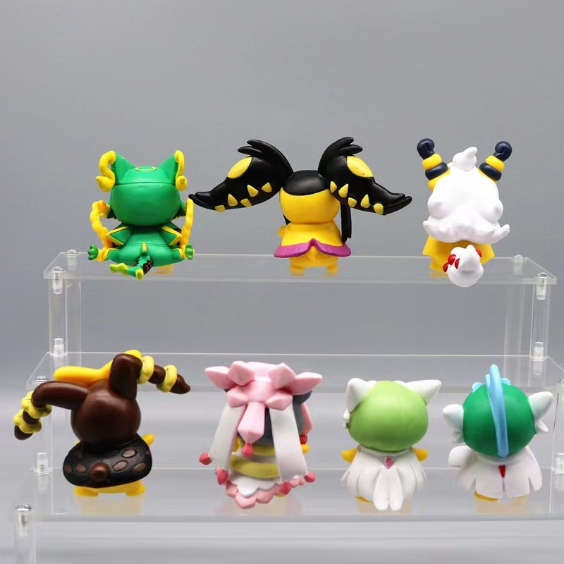Set 7 Mô Hình pikachu cosplay rayquaza ampharos giratina Bằng pvc Để Bàn Trang Trí