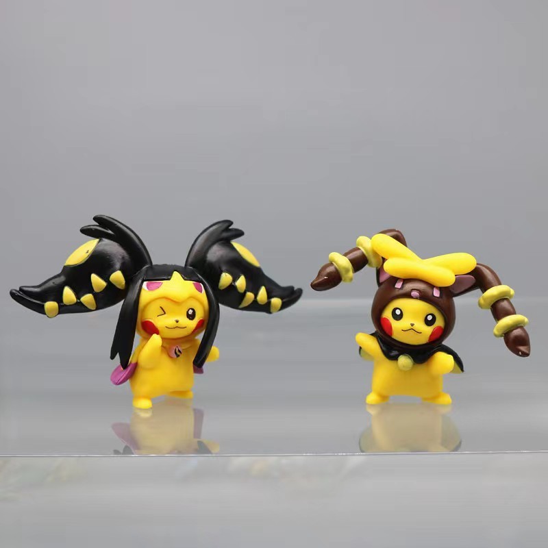 Set 7 Mô Hình pikachu cosplay rayquaza ampharos giratina Bằng pvc Để Bàn Trang Trí