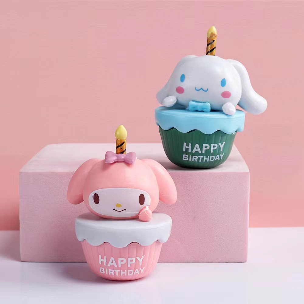 SANRIO Set 6 Mô Hình Mô Phỏng Nhân Vật Phim my melody kuromi cinnamoroll pom pom purin