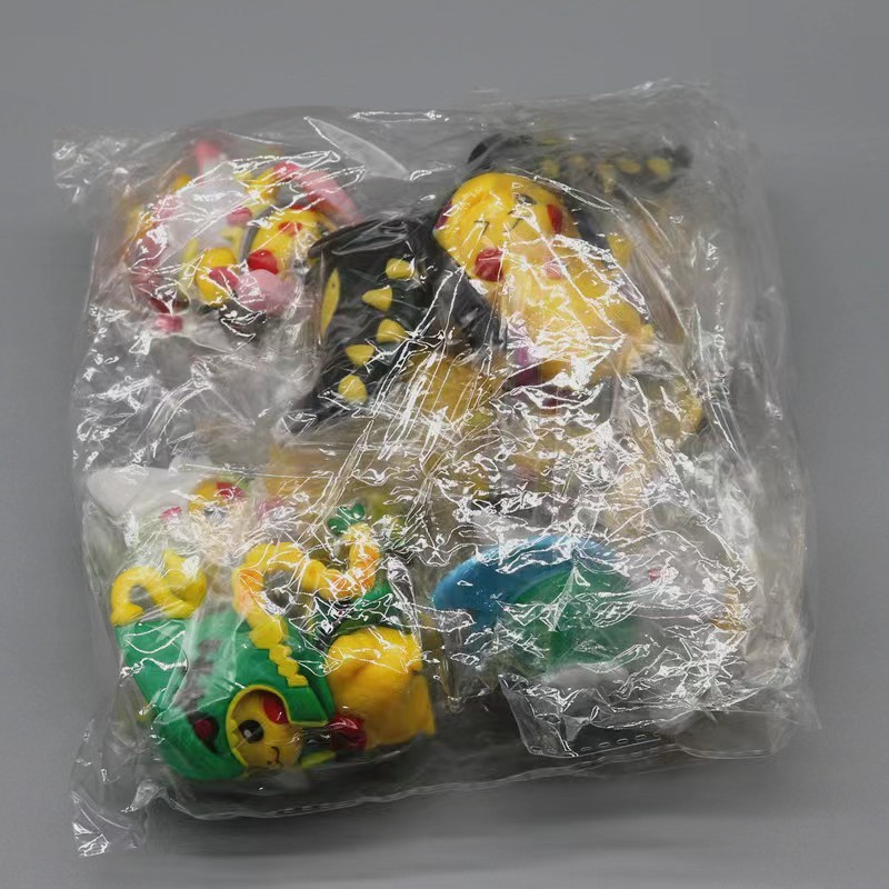 Set 7 Mô Hình pikachu cosplay rayquaza ampharos giratina Bằng pvc Để Bàn Trang Trí