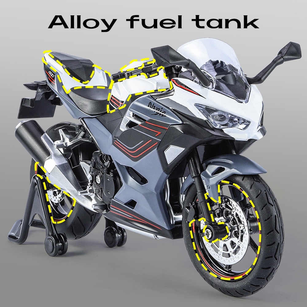 Mô Hình Xe Mô Tô kawasaki ninja 400 Bằng Hợp Kim Tỉ Lệ 1: 12