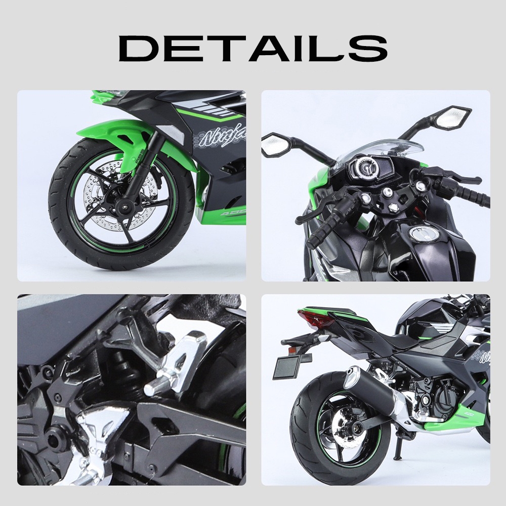 Mô Hình Xe Mô Tô kawasaki ninja 400 Bằng Hợp Kim Tỉ Lệ 1: 12