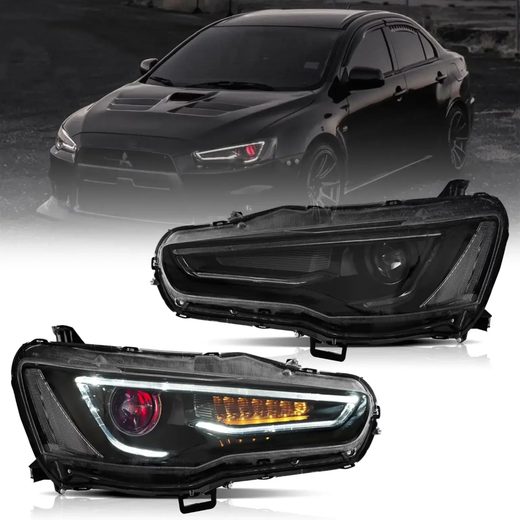 Vland 2008-2017 Mitsubishi Lancer thế hệ thứ 9 Evo X GSR thế hệ thứ 10 Đèn pha máy chiếu LED chùm ké
