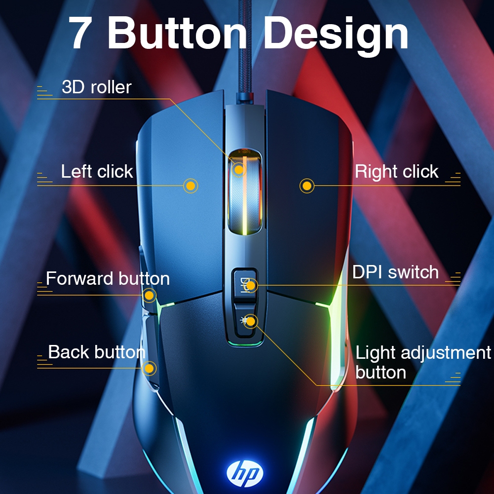 Hp Chuột Quang Có Dây g260 6 Tốc Độ 1200-1600 - 2400-3200 - 4800-12800dpi
