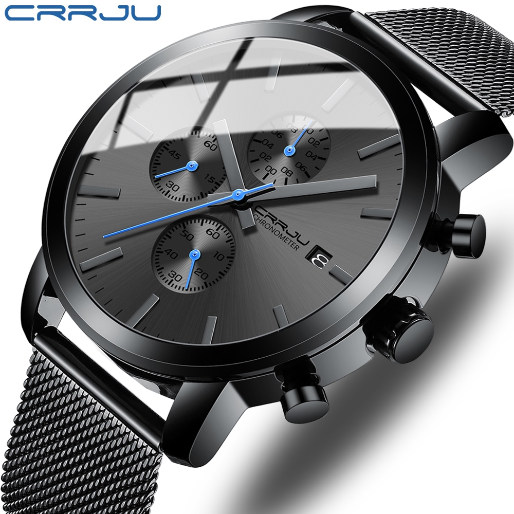 Đồng hồ CRRJU 2287X thạch anh bằng thép không gỉ kháng nước thời trang