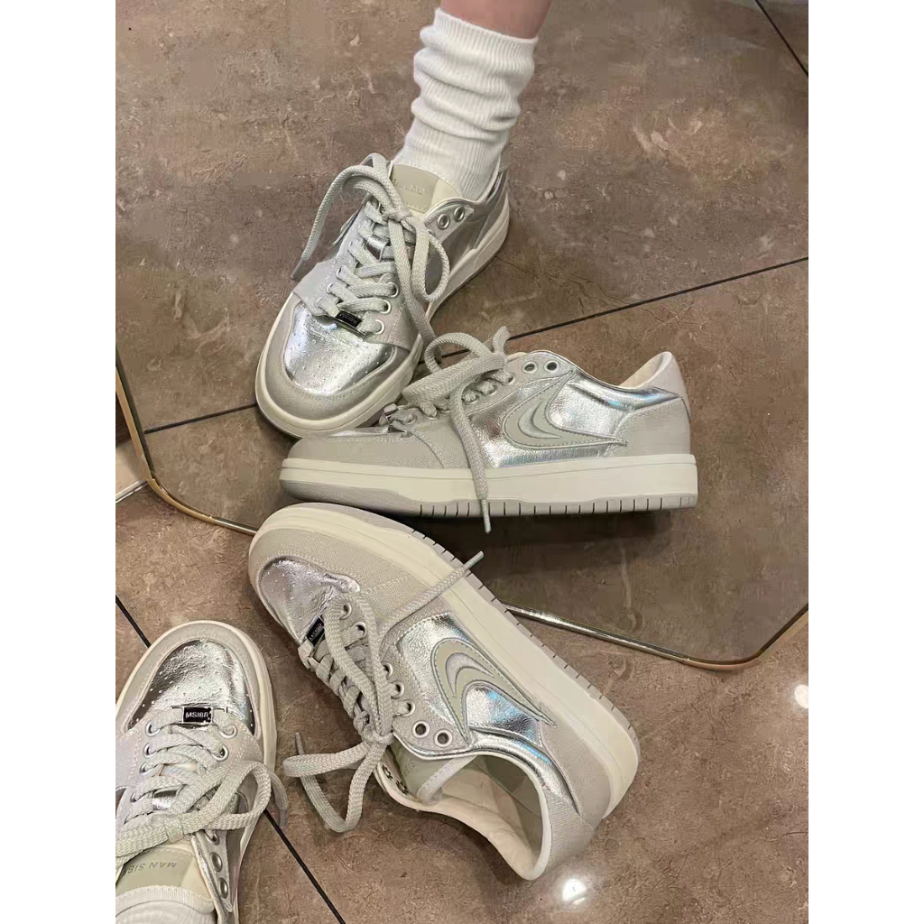 YAOLI  Giày Thể Thao Đế Phẳng Thoáng Khí Phong Cách retro Dễ Phối Đồ Cho Nữ