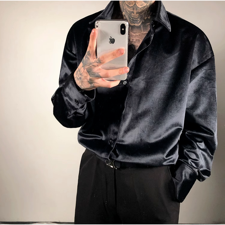 Áo sơ mi tay dài màu đỏ thời trang trẻ trung cho nam hàn quốc áo nam đẹp simple top áo thời trang nam fashion áo sơ mi nam dài tay