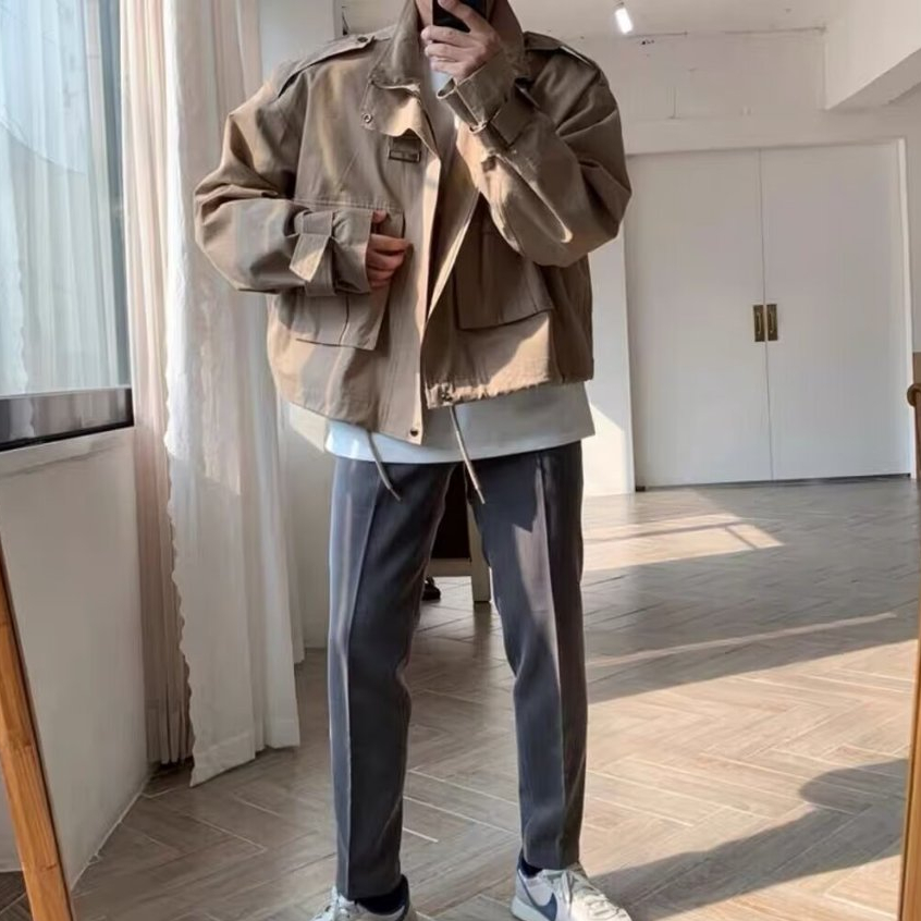 Áo Khoác bomber Dáng Rộng Thời Trang Đường Phố Cá Tính Cho Nam