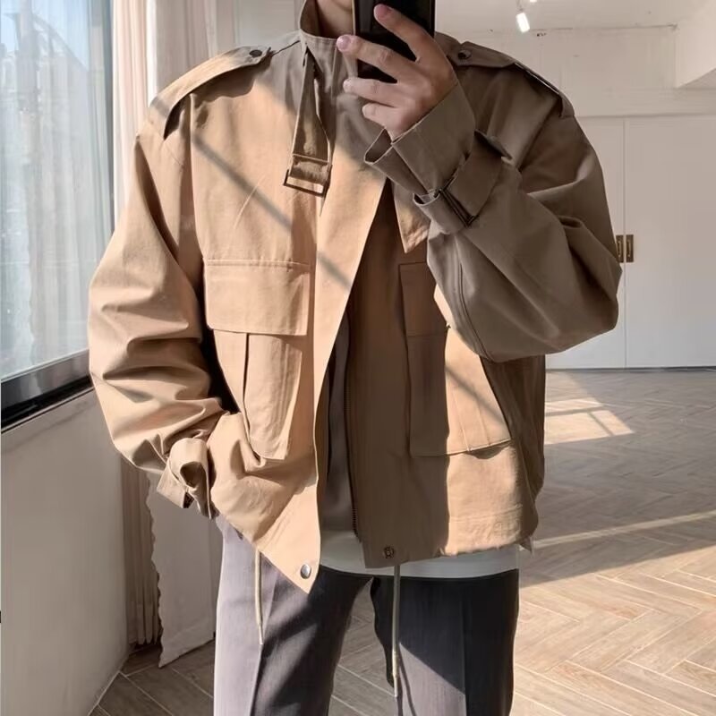 Áo Khoác bomber Dáng Rộng Thời Trang Đường Phố Cá Tính Cho Nam