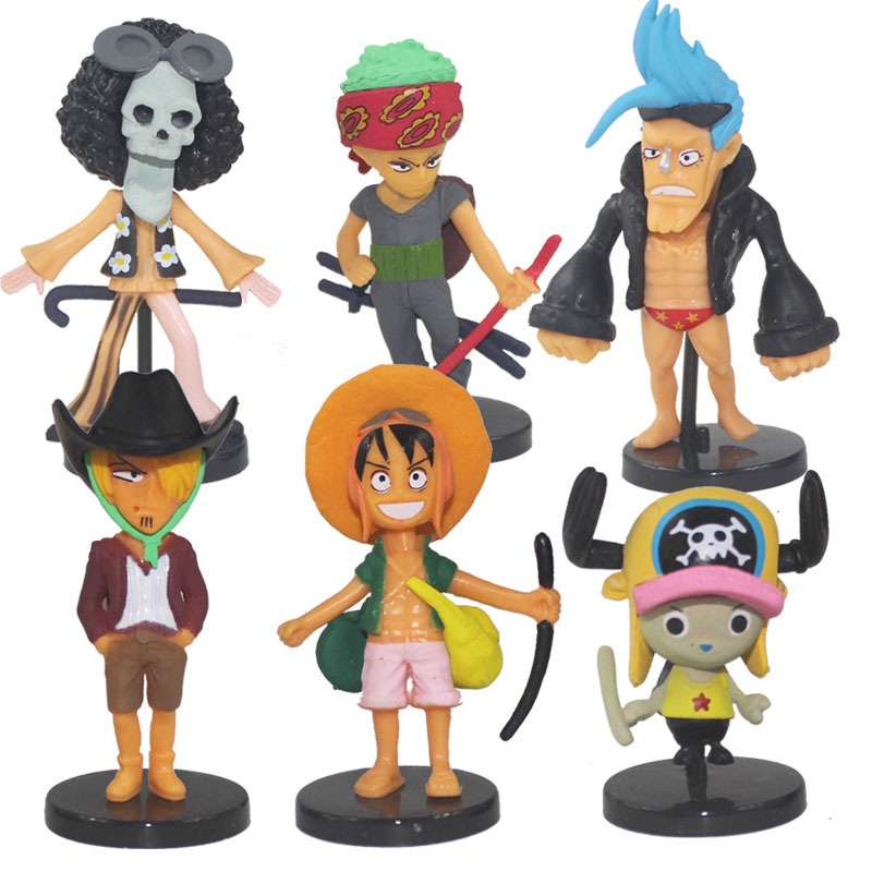 Set 6 Mô Hình Nhân Vật Phim Hoạt Hình one piece Trang Trí