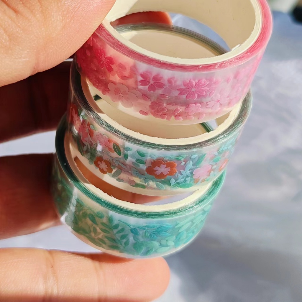 Băng Keo Dán Trang Trí Hình Hoa Trong Suốt