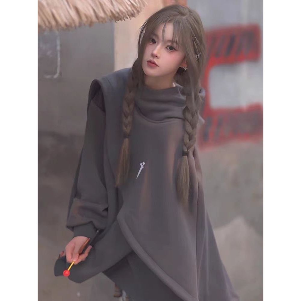 Áo Choàng hoodie Giả Hai Lớp Cổ Lọ Thời Trang Thu Đông Cho Nam Và Nữ