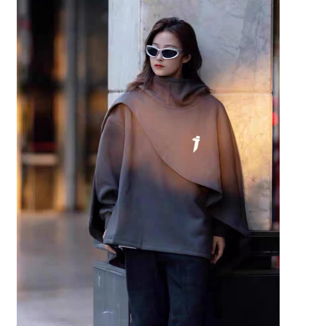 Áo Choàng hoodie Giả Hai Lớp Cổ Lọ Thời Trang Thu Đông Cho Nam Và Nữ