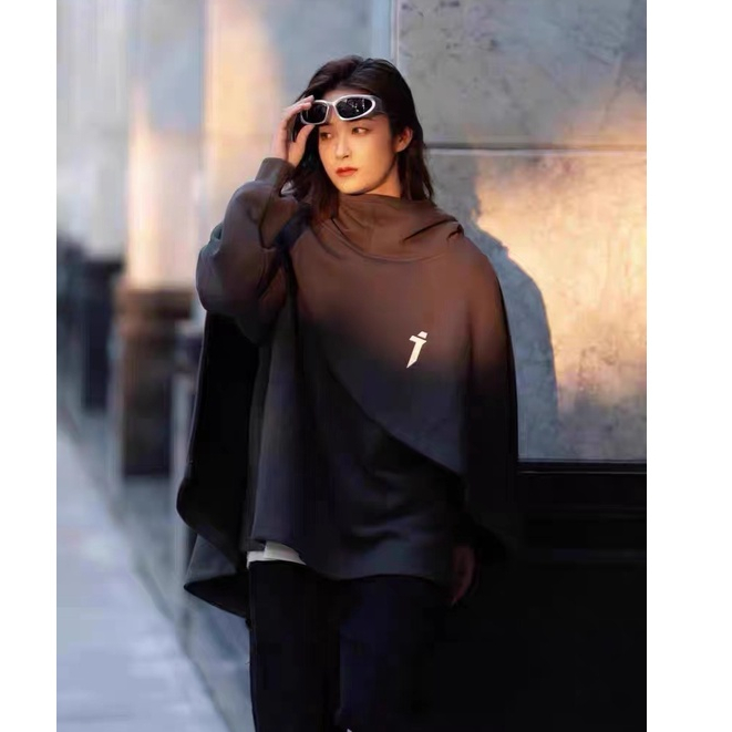 Áo Choàng hoodie Giả Hai Lớp Cổ Lọ Thời Trang Thu Đông Cho Nam Và Nữ