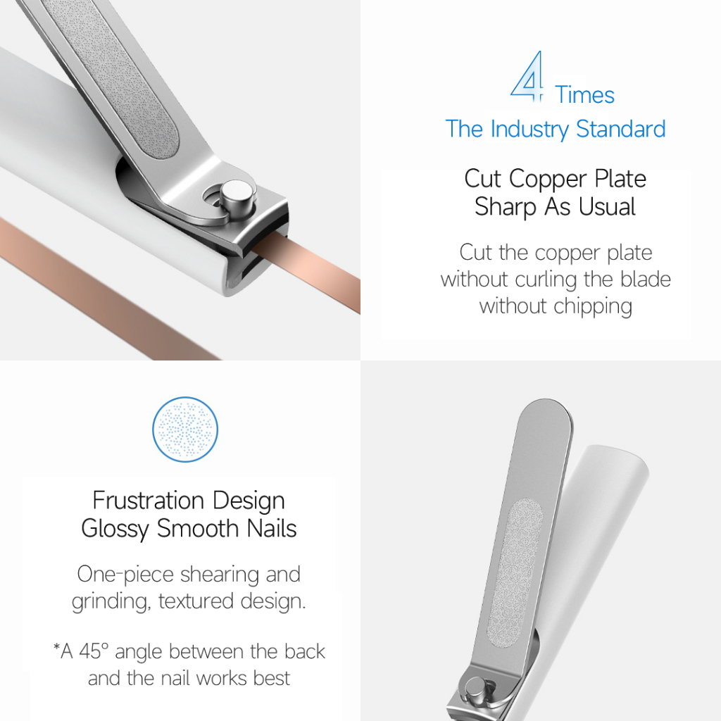 Kềm Bấm Móng Tay Mijia Xiaomi Youpin Bằng Thép Không Gỉ Chống Văng Chuyên Nghiệp Kềm Cắt Móng Tay