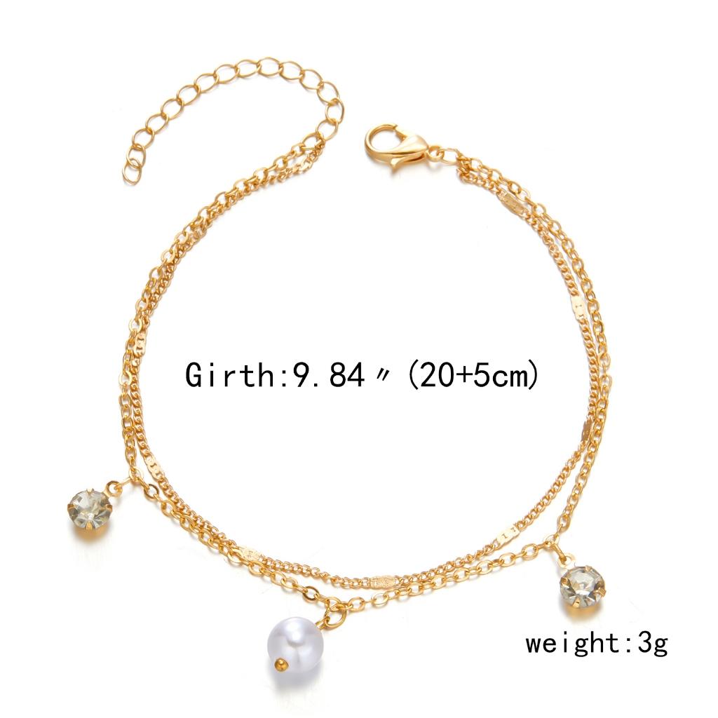 Lắc Chân Mạ Vàng / Bạc 925 Mặt Hình Bướm / Trái Tim Đính Ngọc Trai Thời Trang Cho Nữ