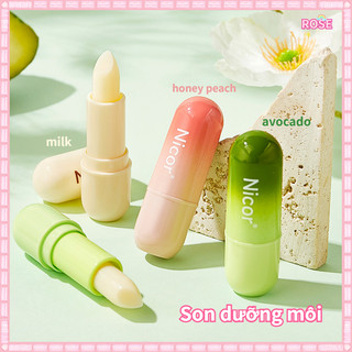 Son dưỡng môi Nicor, Son dưỡng ẩm lâu dài, Son môi nhẹ, Chống nứt nẻ, Chăm sóc môi，Son môi hương vị trái cây