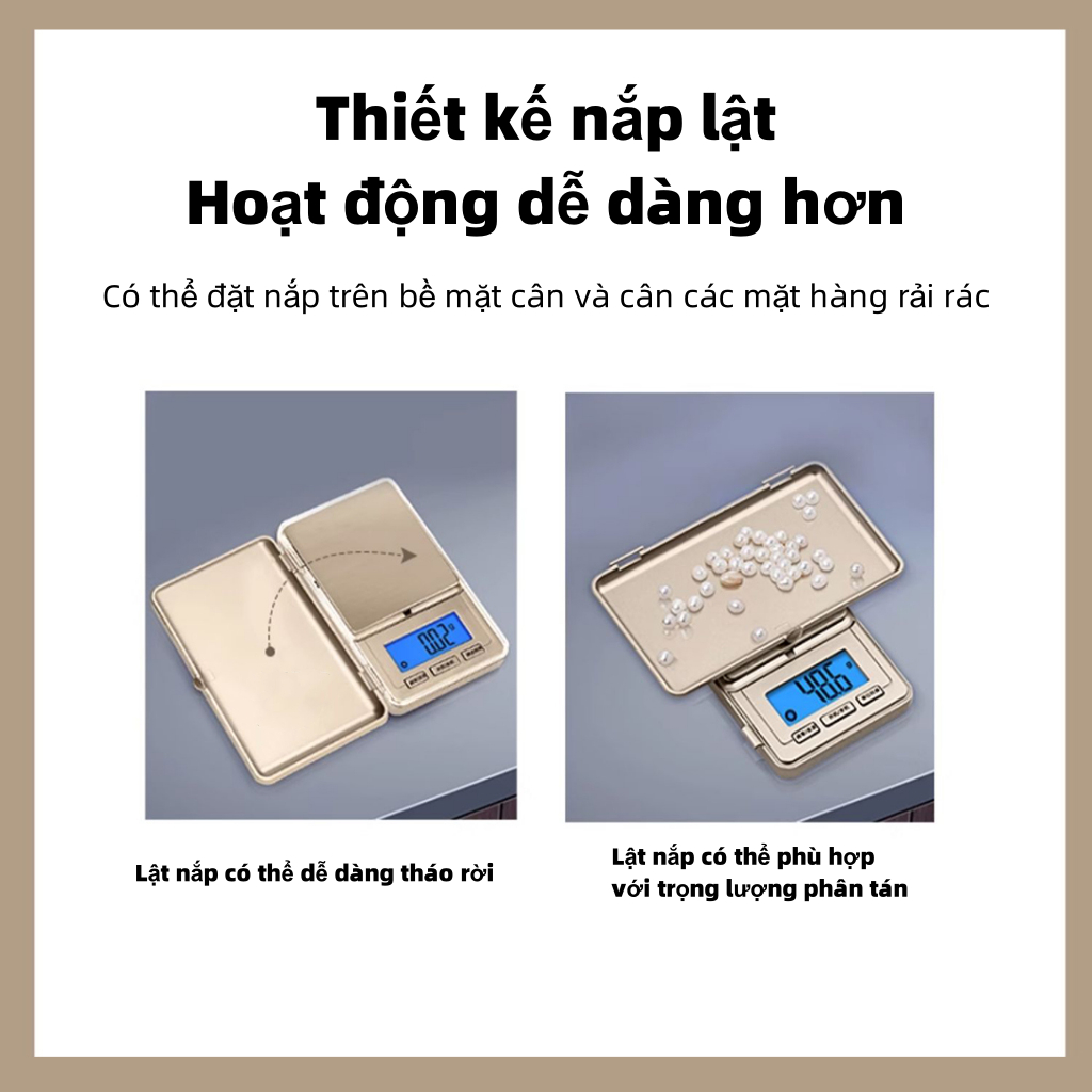 Camry Cân tiểu li điện tử mini chính xác cao 500g 0.01g cân vàng đá quy gam, carat ,cân điện tử nhỏ gọn kèm pin