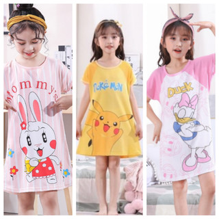 Baby girls skirt summer cartoon girl's skirt short sleeve sleep dress