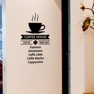 Sticker vinyl Dán Tường Trang Trí Quán Cà Phê / Cửa Hàng
