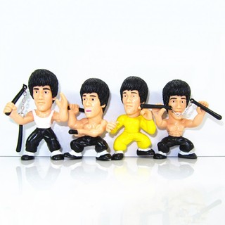 Bộ 4 Mô Hình Nhân Vật bruce lee jeet kune do nunchakus Trung Quốc 7cm