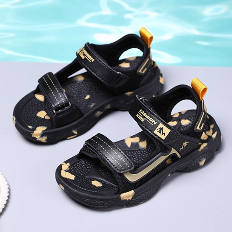 Giày sandal trẻ em bé trai mùa hè chống trượt xanh đen thể thao đế mềm đi biển bé trai nhẹ chống mòn TTC607