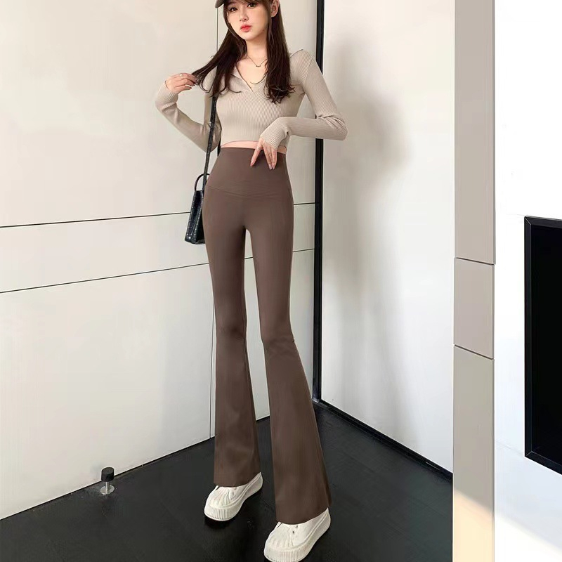 Quần ống loe Hàn Quốc trơn quần legging nữ Bigsize70kg