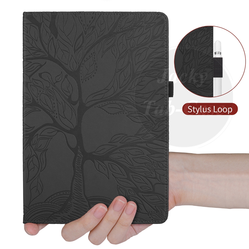 Thời trang 360 ° vỏ giá xoay chất lượng cao 3D cây phong cách lật bằng da PU bìa cho Samsung Galaxy Tab A9 8.7"/Tab A9+ 2023 11.0inch SM-X216 X215 X210 X115 X110 5G WI-FI LTE