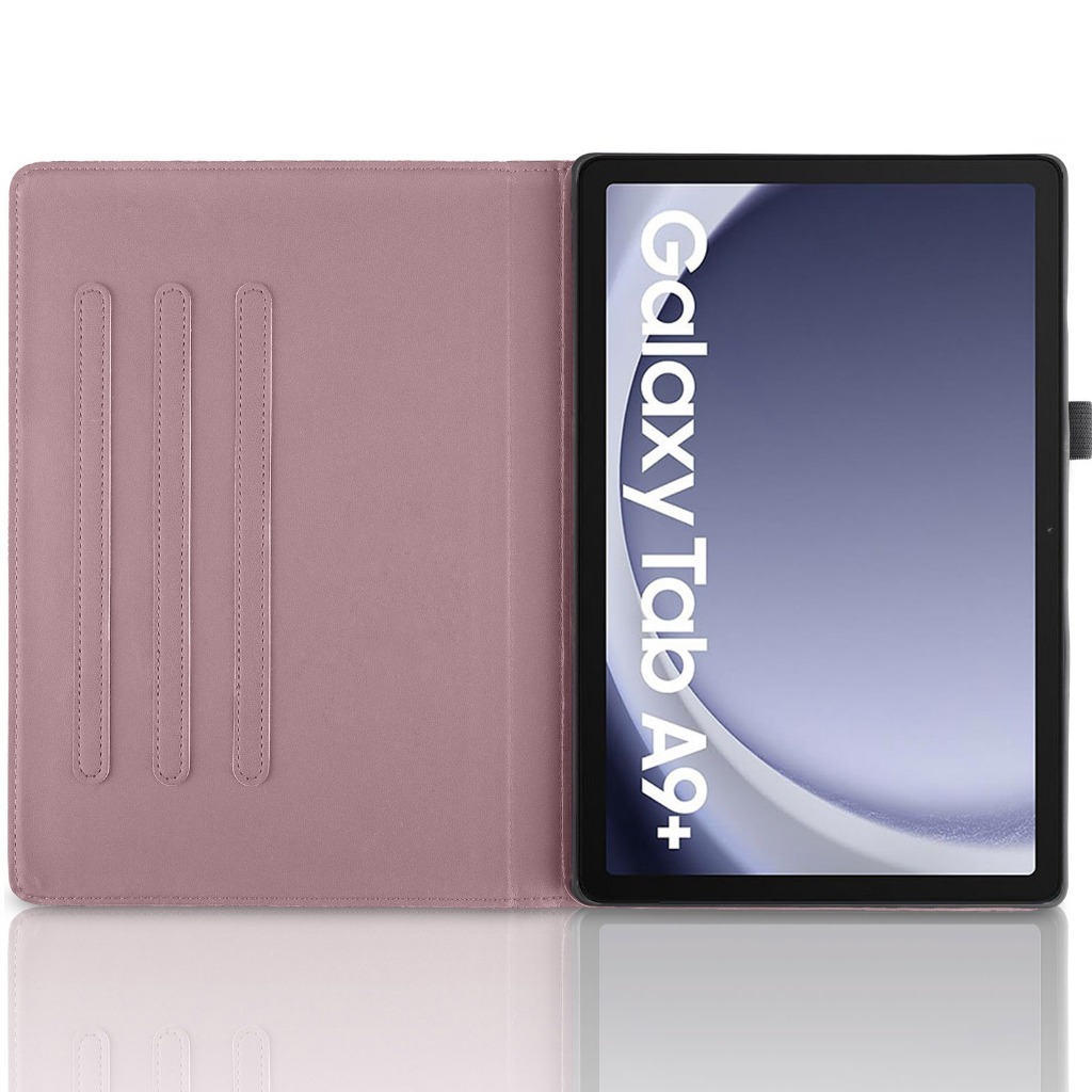 Thời trang 360 ° vỏ giá xoay chất lượng cao 3D cây phong cách lật bằng da PU bìa cho Samsung Galaxy Tab A9 8.7"/Tab A9+ 2023 11.0inch SM-X216 X215 X210 X115 X110 5G WI-FI LTE