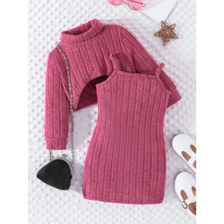 Bộ Đồ Bé Gái Gồm 2 Món Áo Thun Tay Dài váy yếm hai dây Họa Tiết Sọc Caro Set Quần Áo Cho Bé Trẻ em 6 Tháng - 3 Tuổi Sơ Sinh