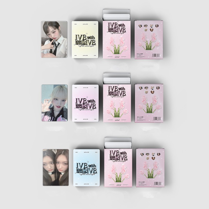 IVE Laser Card Set 50 Tấm Thẻ Ảnh WONYOUNG Leeseo YuJin LOMO Card Hình Nhóm Nhạc