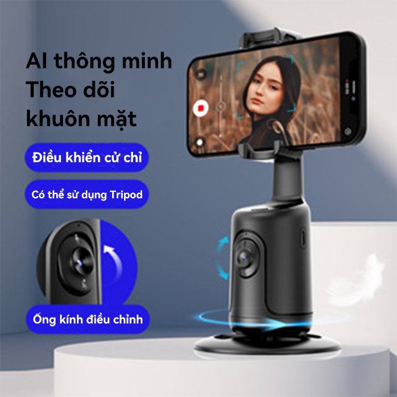 Giá Đỡ Điện Thoại Quay 360 Độ Tiện Dụng°Thiết Bị Định Vị Khuôn Mặt Thông Minh