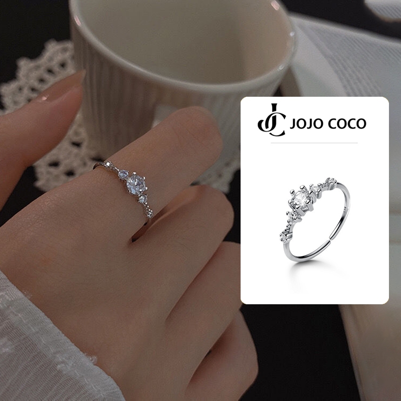 Nhẫn hở JOJO COCO đính kim cương thời trang Hàn Quốc cổ điển