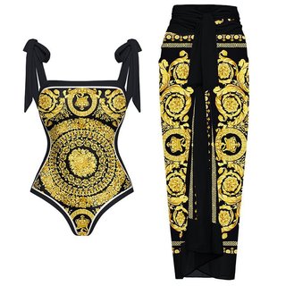 Bãi biển Bikini 1 mảnh dính in mẫu AB cả hai mặt có thể mặc đồ bơi nữ gợi cảm cổ điển