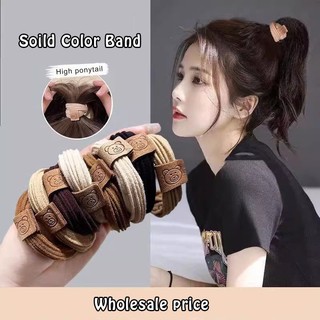 Set 100 dây cột tóc co giãn in hình gấu hoạt hình thời trang cho nữ