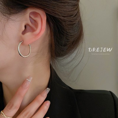 DREJEW Khuyên tai Dongdaemun dạng tròn phong cách Hàn Quốc thời trang