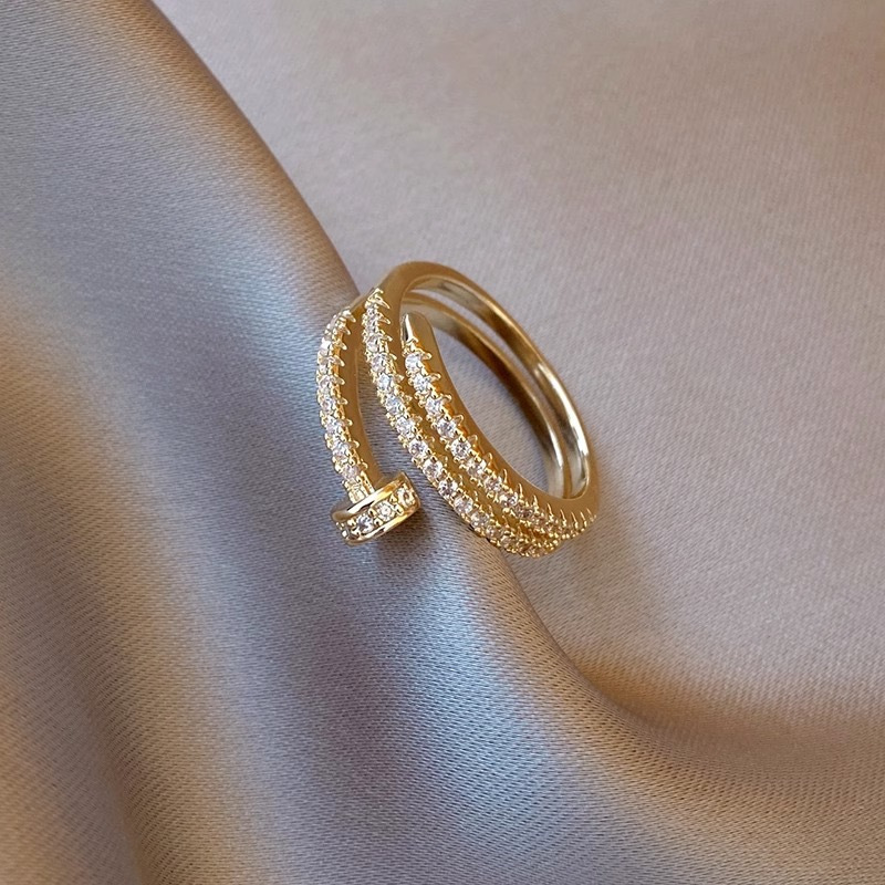 Việt Nam 1 Ngày Giao💕Nhẫn Hở Hình Xoắn Ốc Có Thể Điều Chỉnh Độc Đáo