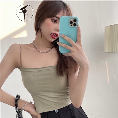 Áo croptop hai dây 5 màu tùy chọn phong cách Hàn Quốc thời trang cho nữ