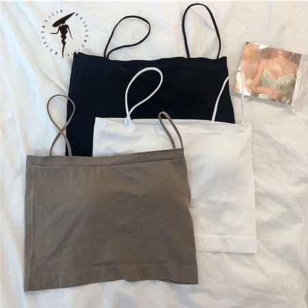 Áo croptop hai dây 5 màu tùy chọn phong cách Hàn Quốc thời trang cho nữ