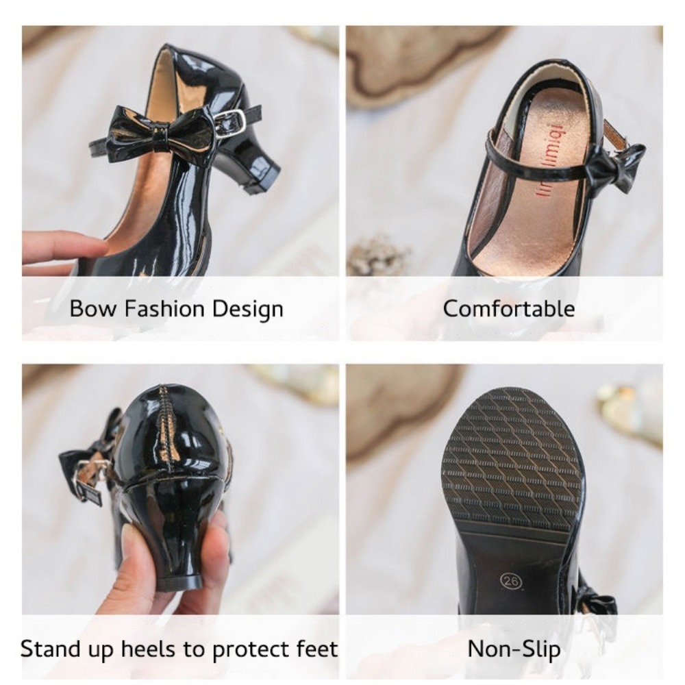 Giày Cao Gót Công Chúa Bằng Da pu Cho Bé Gái