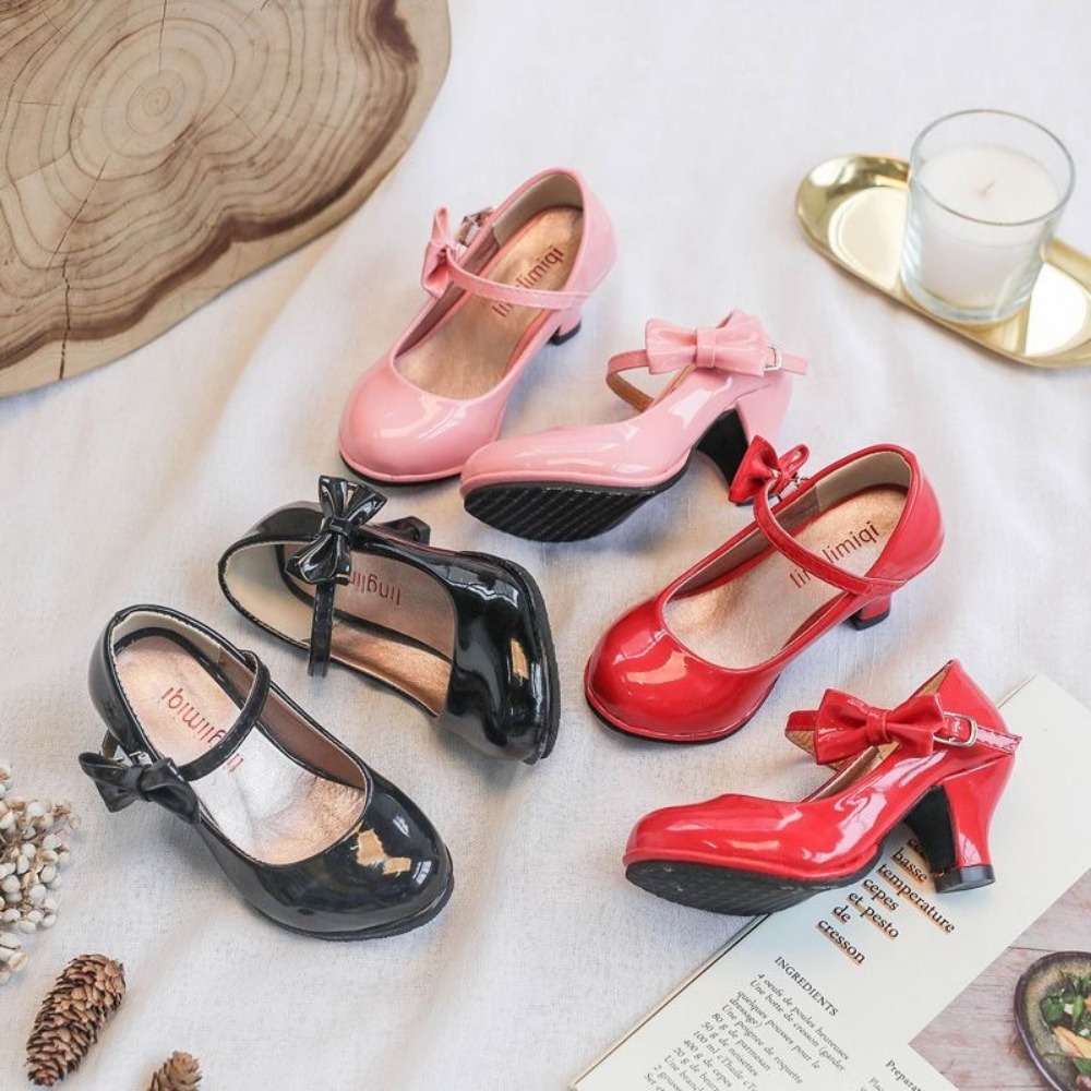 Giày Cao Gót Công Chúa Bằng Da pu Cho Bé Gái