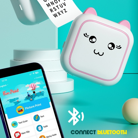 Máy in Bluetooth mini cầm tay di động, bảo vệ túi
