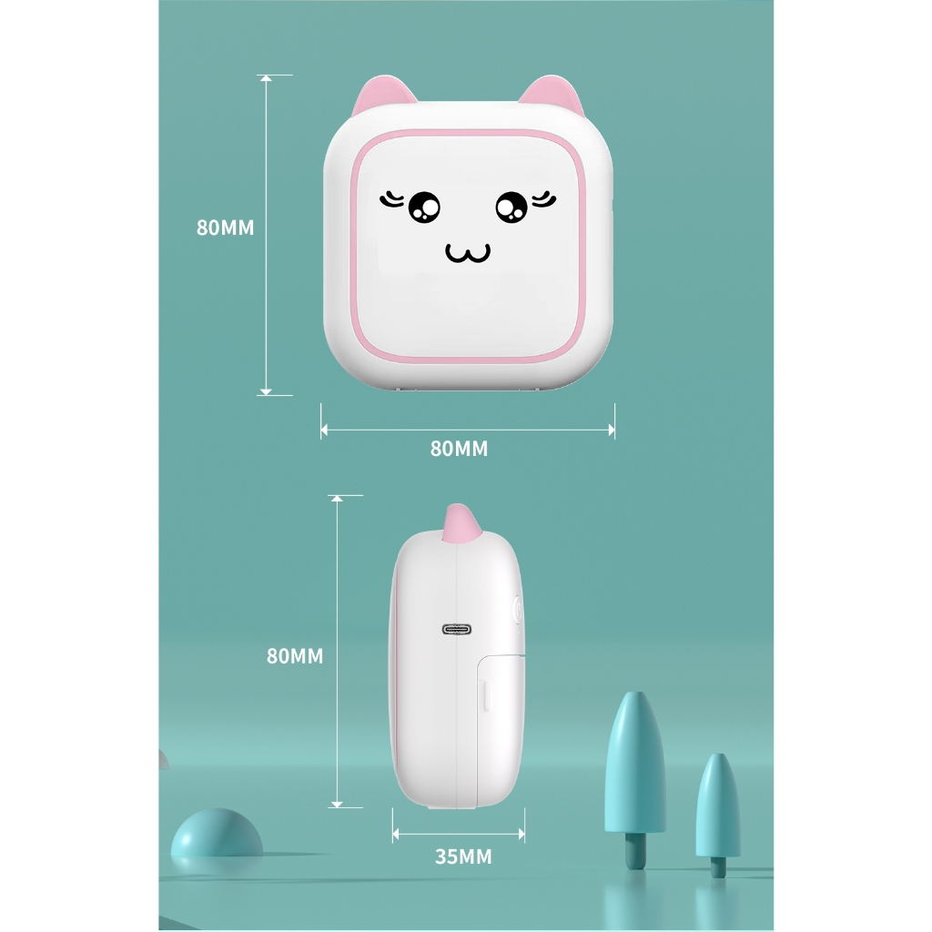 Máy in Bluetooth mini cầm tay di động, bảo vệ túi