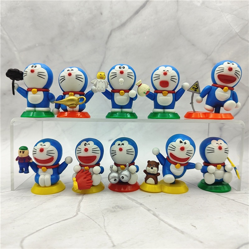 Set 10 Mô Hình Mèo Máy doraemon 5cm Dễ Thương